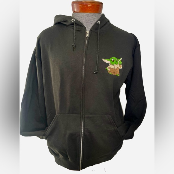 Baby Yoda embroidered Zip Up hoodie - Picture 1 of 4